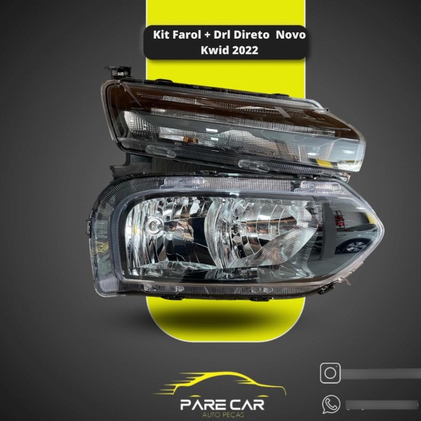 Kit Farol + Drl Direto Novo Kwid 2022