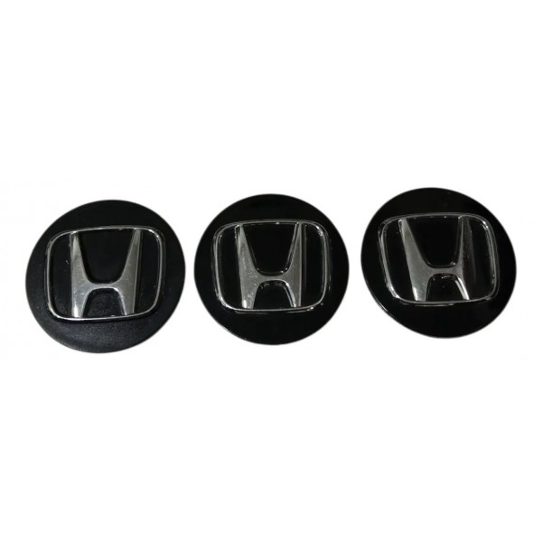 Kit De Calotas Central Roda Honda Hrv 2015 2018 Preto