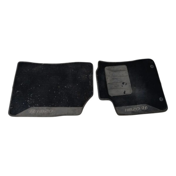 Jogo Dois Tapete Carpete Hyundai Hb20 2020/2025 Preto