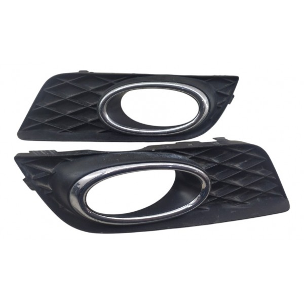Par Moldura Farol De Milha Honda Civic 2010 2015 C Detalhe Preto Ambos Os Lados