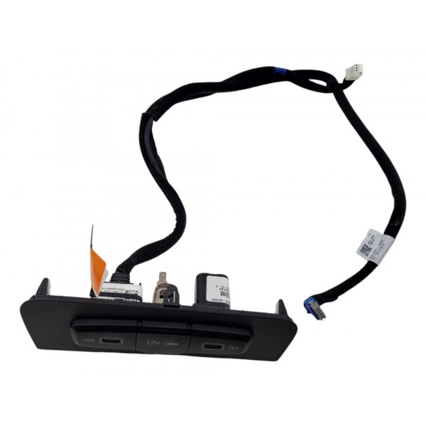 Moldura Com Tomadas 12v Hyundai Creta 2023 Completa Preto